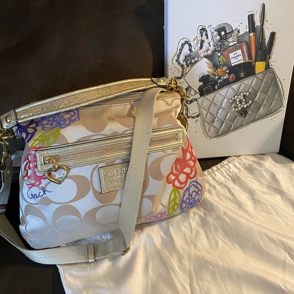 💎NWT Coach Daisy Applique Hobo Bag Multicolor - Picture 3 of 13